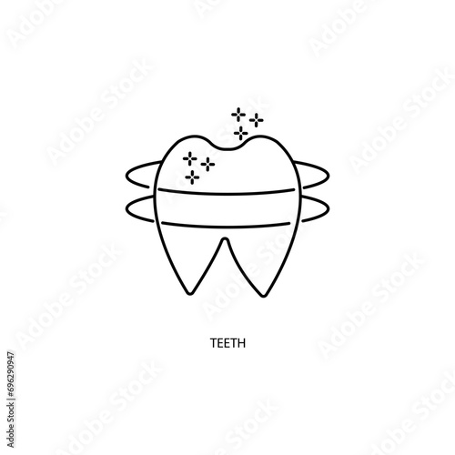 Teeth cleaning concept line icon. Simple element illustration. Teeth cleaning concept outline symbol design.