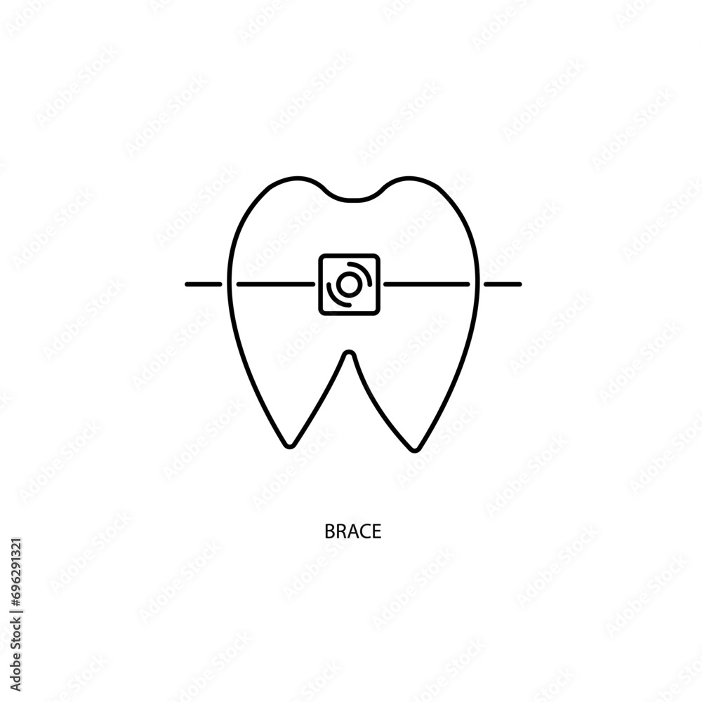 Dental braces concept line icon. Simple element illustration. Dental braces concept outline symbol design. Dental braces concept line icon. Simple element illustration. Dental braces concept outline symbol design.