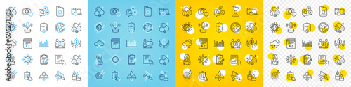 Vector icons set of Aroma candle, Vocabulary and Recovery devices line icons pack for web with Target purpose, Water resistant, Canister oil outline icon. Drop counter, Zinc mineral. Vector