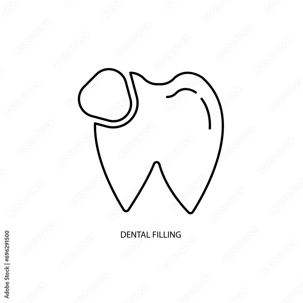 dental filling concept line icon. Simple element illustration. dental filling concept outline symbol design. dental filling concept line icon. Simple element illustration. dental filling concept outline symbol design.