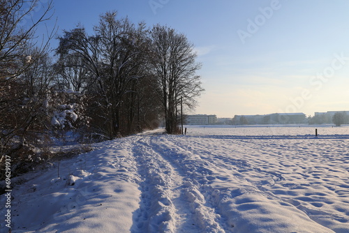 Wunderschöne Winterlandschaft in Bad Gögging in Bayern 