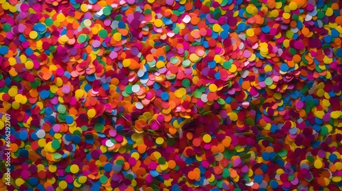 Colorful, round confetti. as abstract background, wallpaper, banner, texture design with pattern - vector. © Hawk