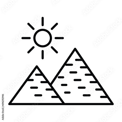 Pyramid icon vector on trendy design