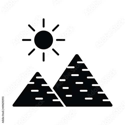 Pyramid icon vector on trendy design