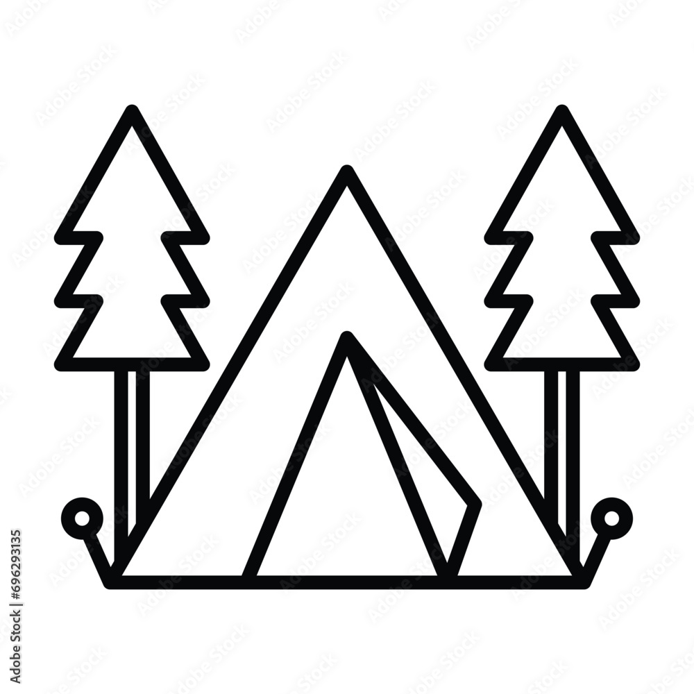 Camping tent camp icon vector on trendy design Camping tent camp icon vector on trendy design