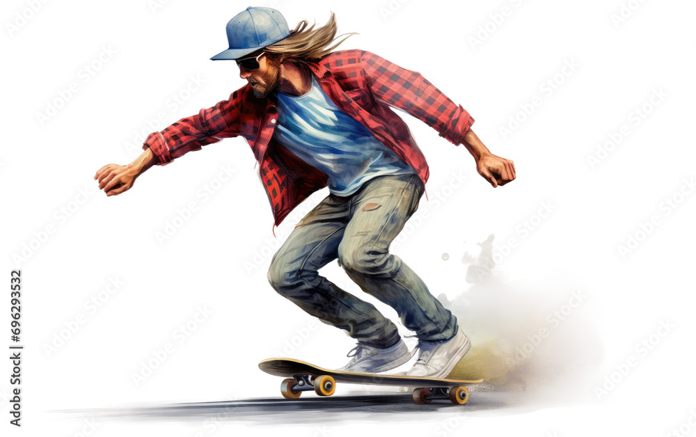 Essential Skating Elegance On Isolated Background