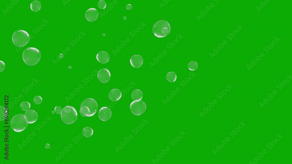 Blowing bubbles motion graphics with green screen background