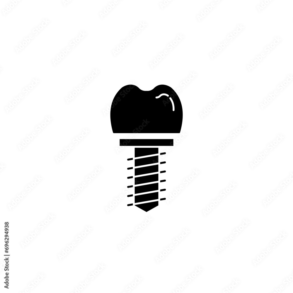 Dental implant concept line icon. Simple element illustration. Dental implant concept outline symbol design. Dental implant concept line icon. Simple element illustration. Dental implant concept outline symbol design.