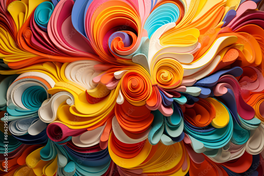 Abstract 3d colorful paper waves Abstract 3d colorful paper waves