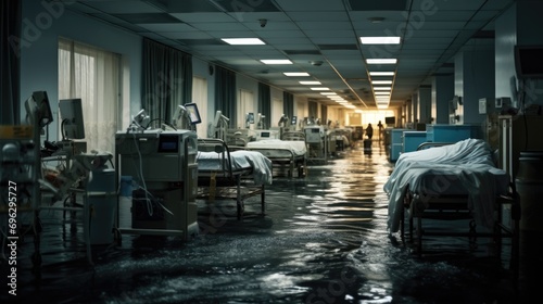 Hospital being flooded  photo