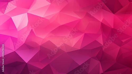 A panorama banner featuring a magenta abstract texture adorned with gradient triangular shapes, forming a geometric and metallic pattern for websites, business purposes, pink - Generative AI