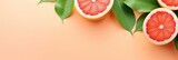 fresh grapefruit slices on a pastel color background
