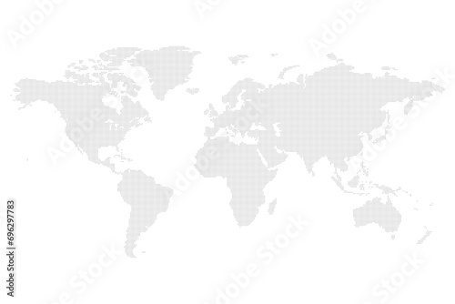 World map mosaic of squares. Black vector illustration
