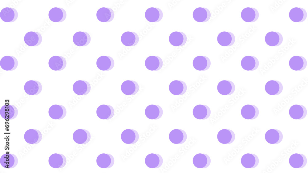 White seamless pattern with purple polka dot
