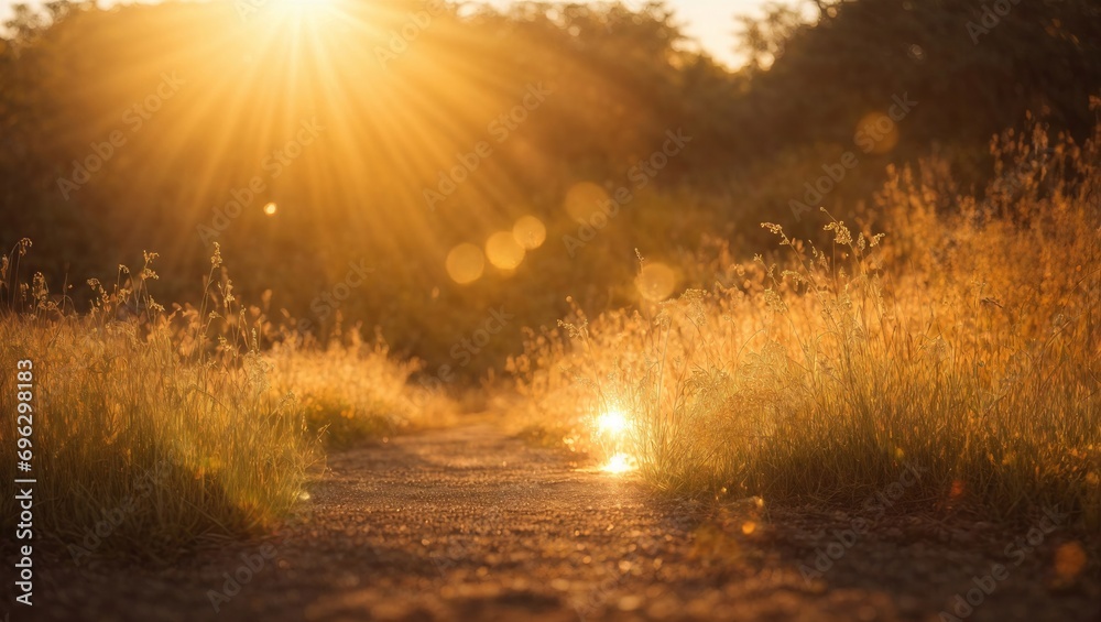 sun rays through the forest