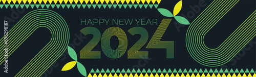 Happy new year design with modern vibe. Highly effective artwork . Very Creative and energetic concept. Latest Vector illustration. 