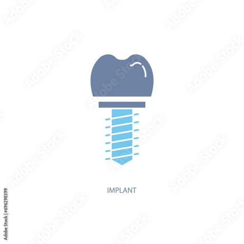 Dental implant concept line icon. Simple element illustration. Dental implant concept outline symbol design.