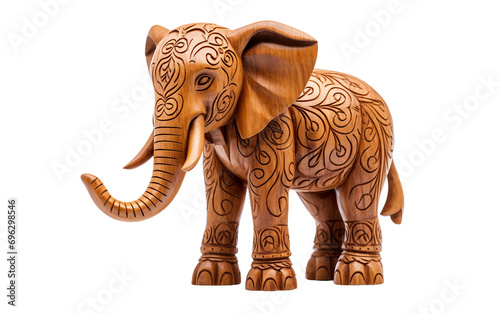 Carved Elephant Art On Isolated Background