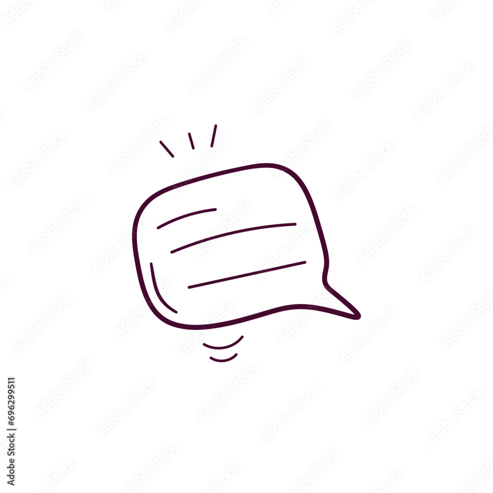 Hand Drawn illustration of speech bubble icon. Doodle Vector Sketch Illustration Hand Drawn illustration of speech bubble icon. Doodle Vector Sketch Illustration