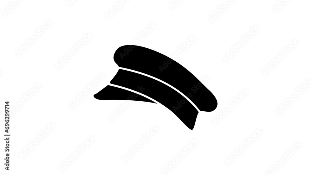 Fototapeta premium old military cap, black isolated silhouette