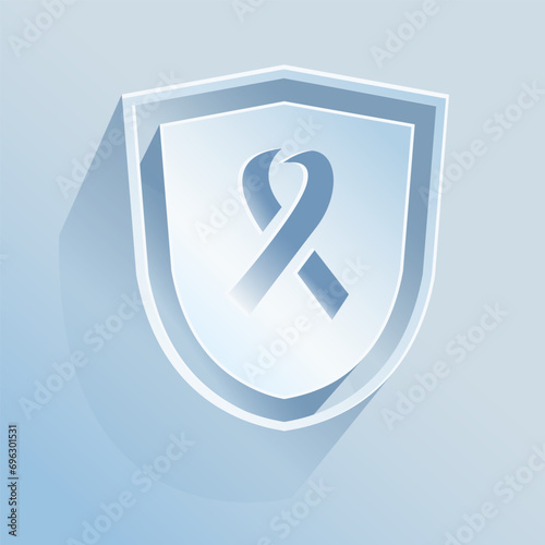 Cardiac arrhythmia, life insurance.
The shield icon is made of paper on a blue background.
Medicine, Safety, life insurance. A vector image.