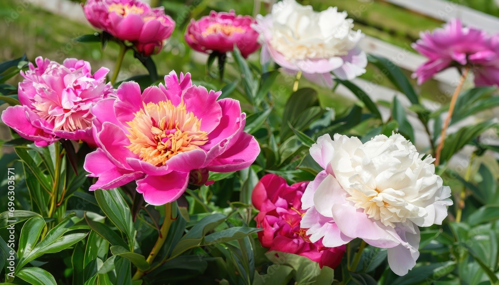 Flower peonies flowering in peonies garden Flower peonies flowering in peonies garden