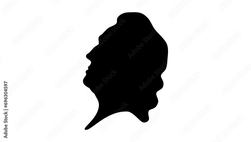 Emanuel Swedenborg, black isolated silhouette Emanuel Swedenborg, black isolated silhouette