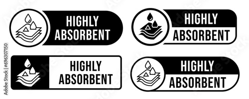 Absorbent icon vector or Absorbent label isolated on white. Sanitary care symbol. Moisture absorbing. Protect skin concept. Vector thin line icon.
