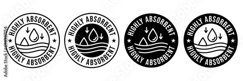 Absorbent icon vector or Absorbent label isolated on white. Sanitary care symbol. Moisture absorbing. Protect skin concept. Vector thin line icon.