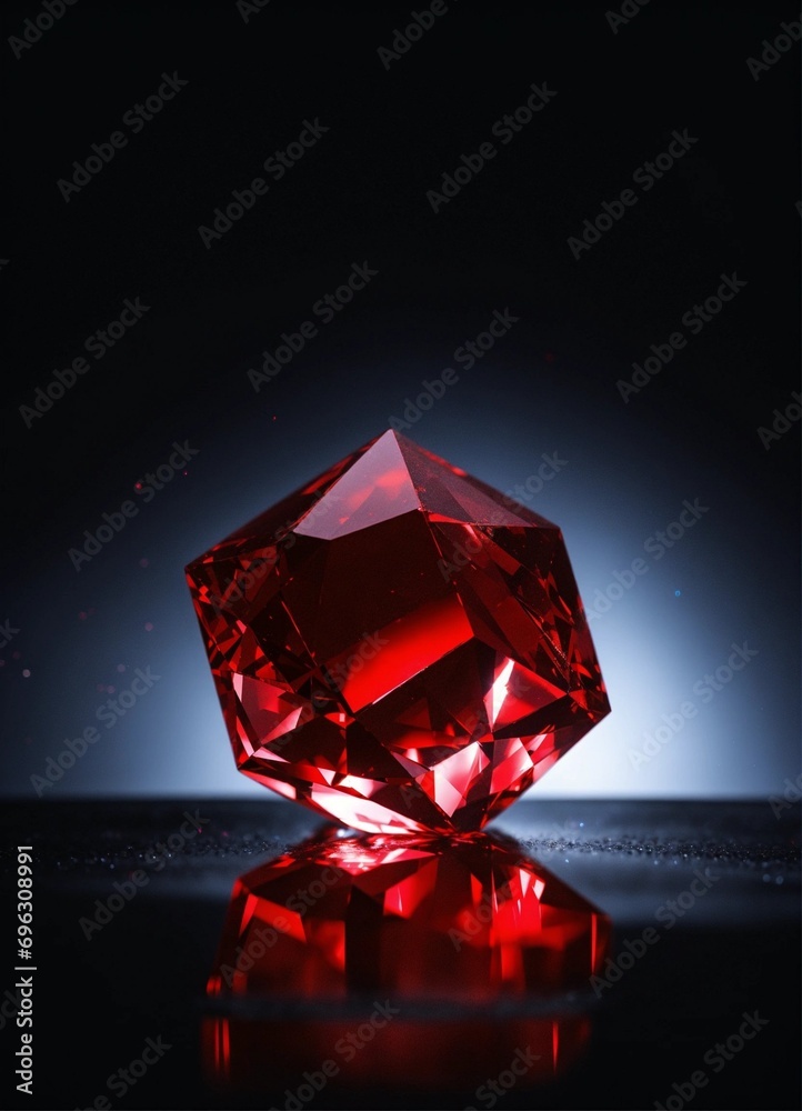 Hyper realistic red opaque sparkling crystals