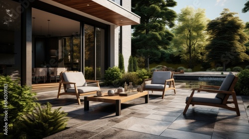 Modern house patio area