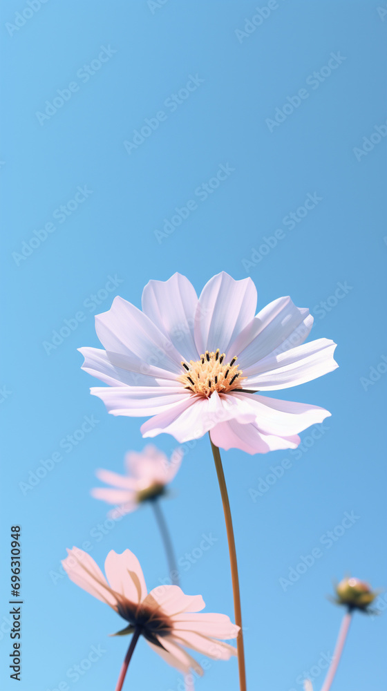Mobile wallpaper with pink flower and Sky in the afternoon. Created using generative AI. Mobile wallpaper with pink flower and Sky in the afternoon. Created using generative AI.