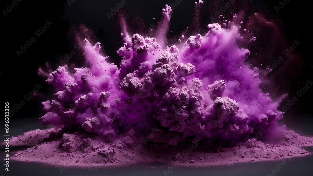 Naklejka premium color powder explosion on black background