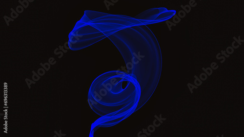 Blue smoke in black background  blue flames