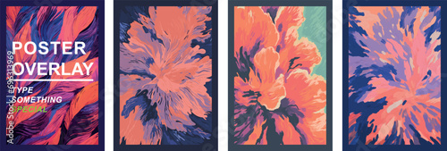 Nature in Unexpected Colors - Editable Set of Beautiful Overlays for Banner, Cover, Poster, Greeting Card Decoration