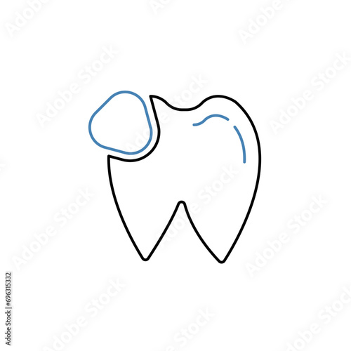 Tooth Inspect concept line icon. Simple element illustration. Tooth Inspect concept outline symbol design.