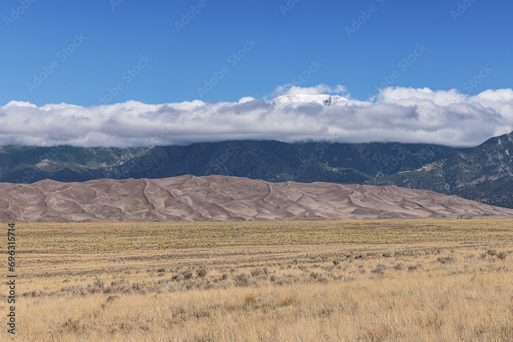 General view of the Great Sand Dunes seen fron the access road