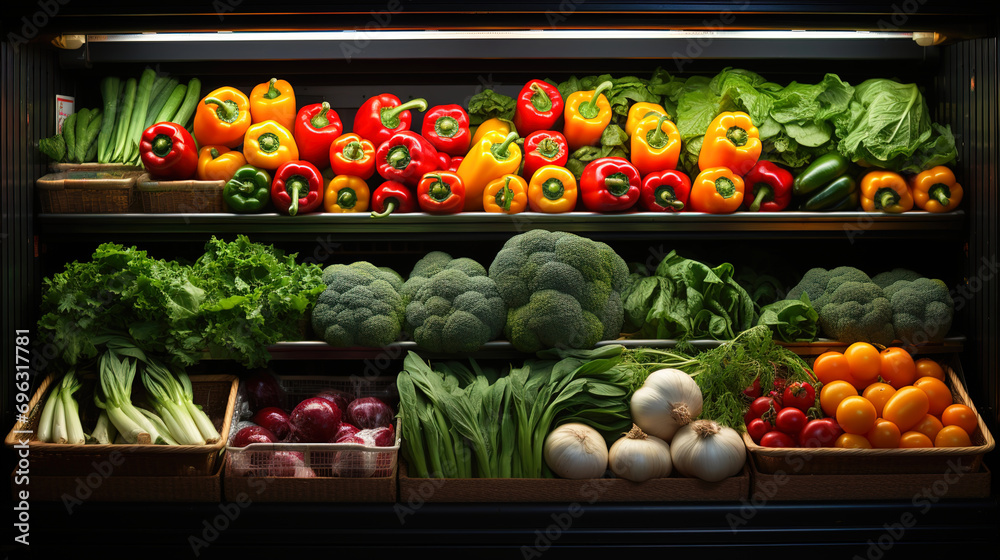 Diverse Array of Organic Foods on Display in a Supermarket