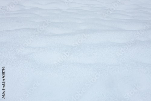 winter snow texture on the field, white thick.snow cover © Leka