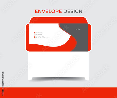 Modern and Corporate envelope layout design template 