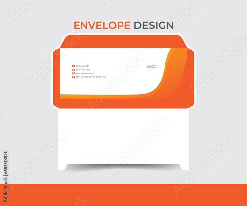 Modern and Corporate envelope layout design template 