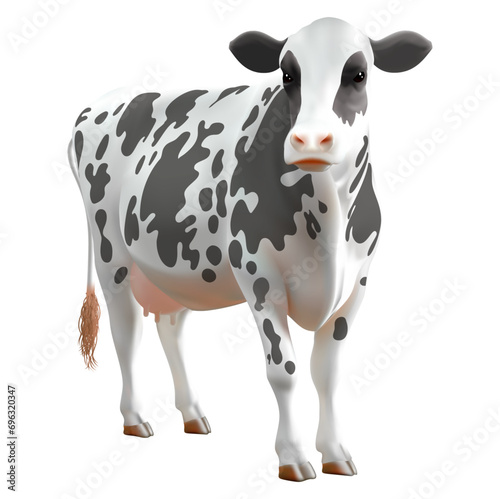 Realistic cow on transparent Vector illustration for your design