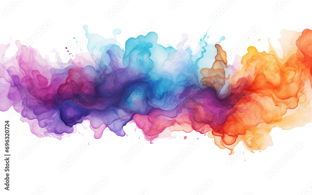 Isolated Watercolors Isolated on Transparent Background PNG.