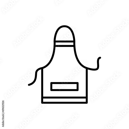 Kitchen apron outline icons, kitchen minimalist vector illustration ,simple transparent graphic element .Isolated on white background