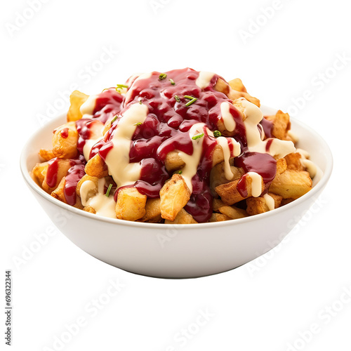 Festive poutine with cranberry gravy and cheese Ai Generative