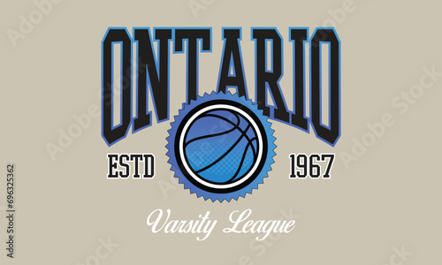 Vector artwork in varsity vintage style, perfect for t-shirts and sweatshirts.