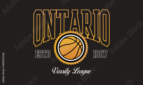 Vector artwork in varsity vintage style, perfect for t-shirts and sweatshirts.