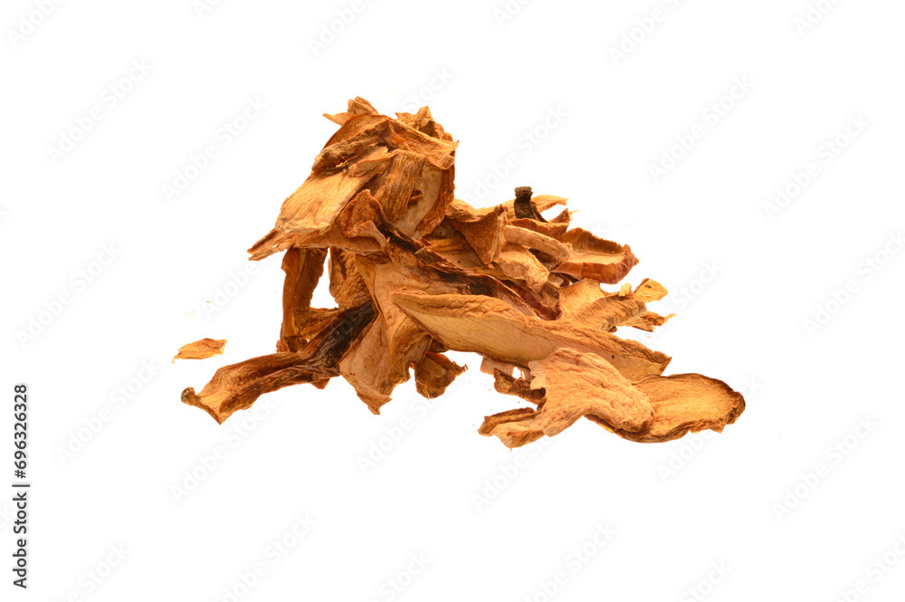 dried mushrooms isolated on white background dried mushrooms isolated on white background