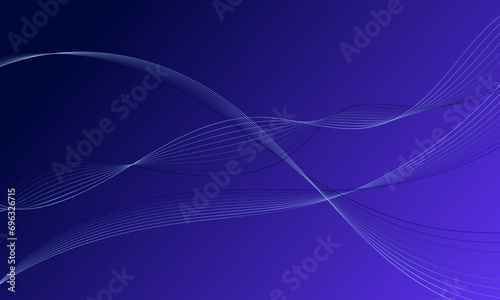 blue smooth lines wave curves with soft gradient abstract background