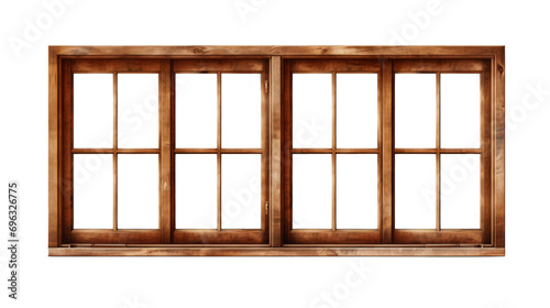 Brown wooden windows illustration Used to decorate the house and garden isolated on white transparent background  PNG File